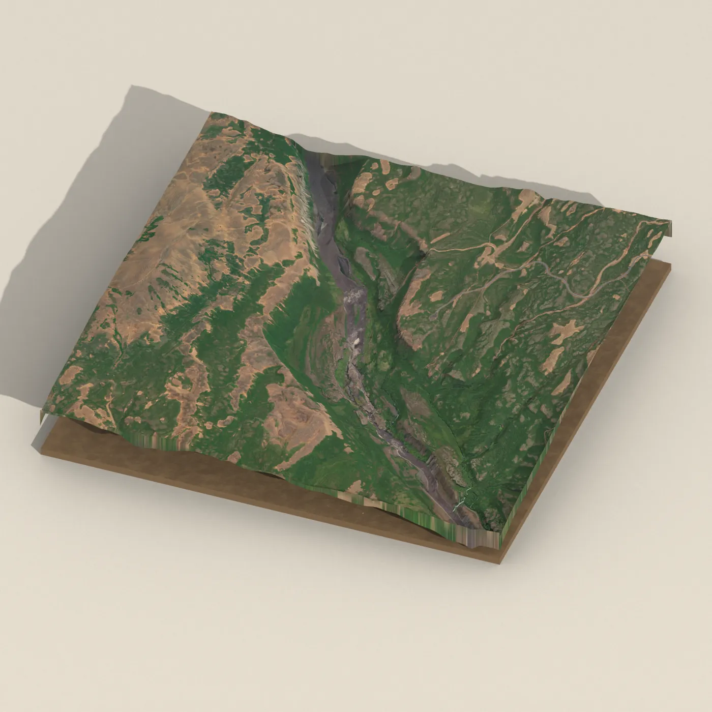 Réttarfoss 3D terrain render