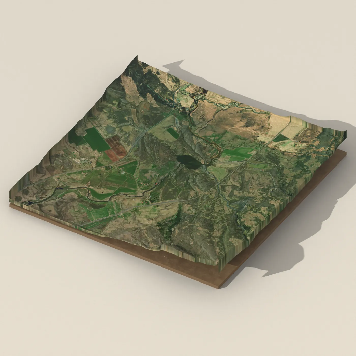 Réttarfoss 3D terrain render