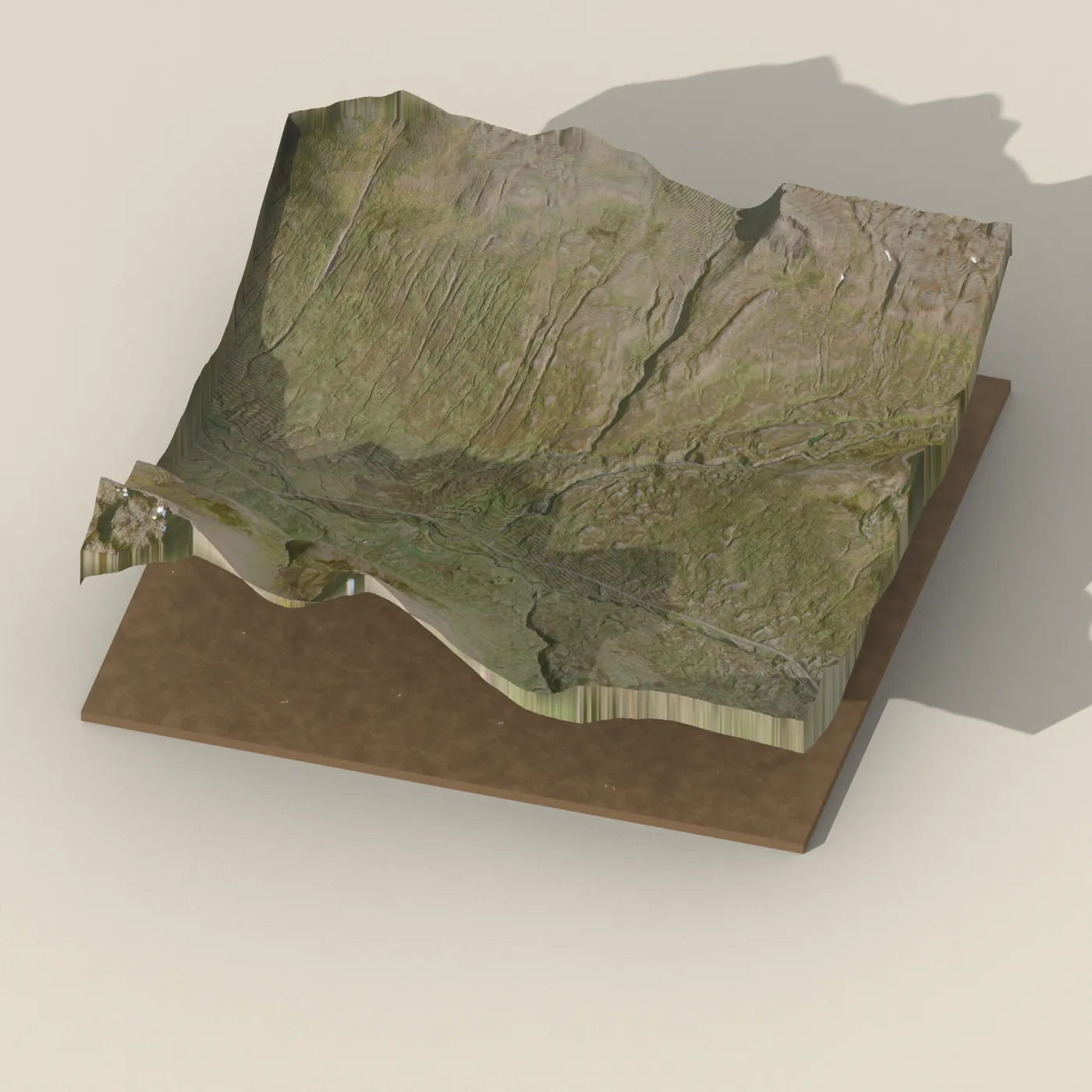 Reykjafoss 3D terrain render