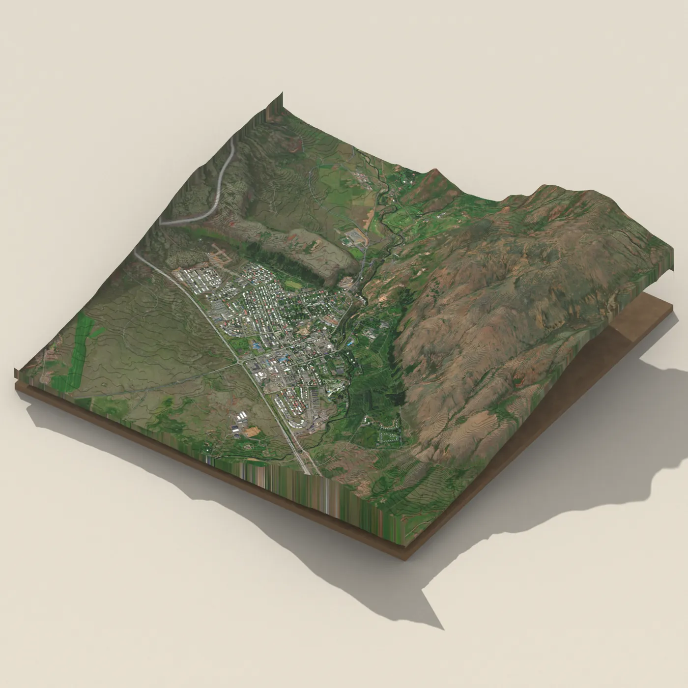 Reykjafoss 3D terrain render