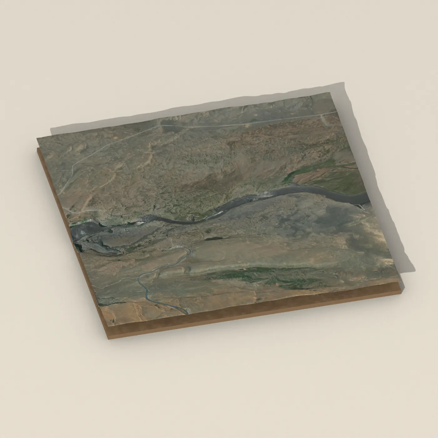 Selfoss 3D terrain render