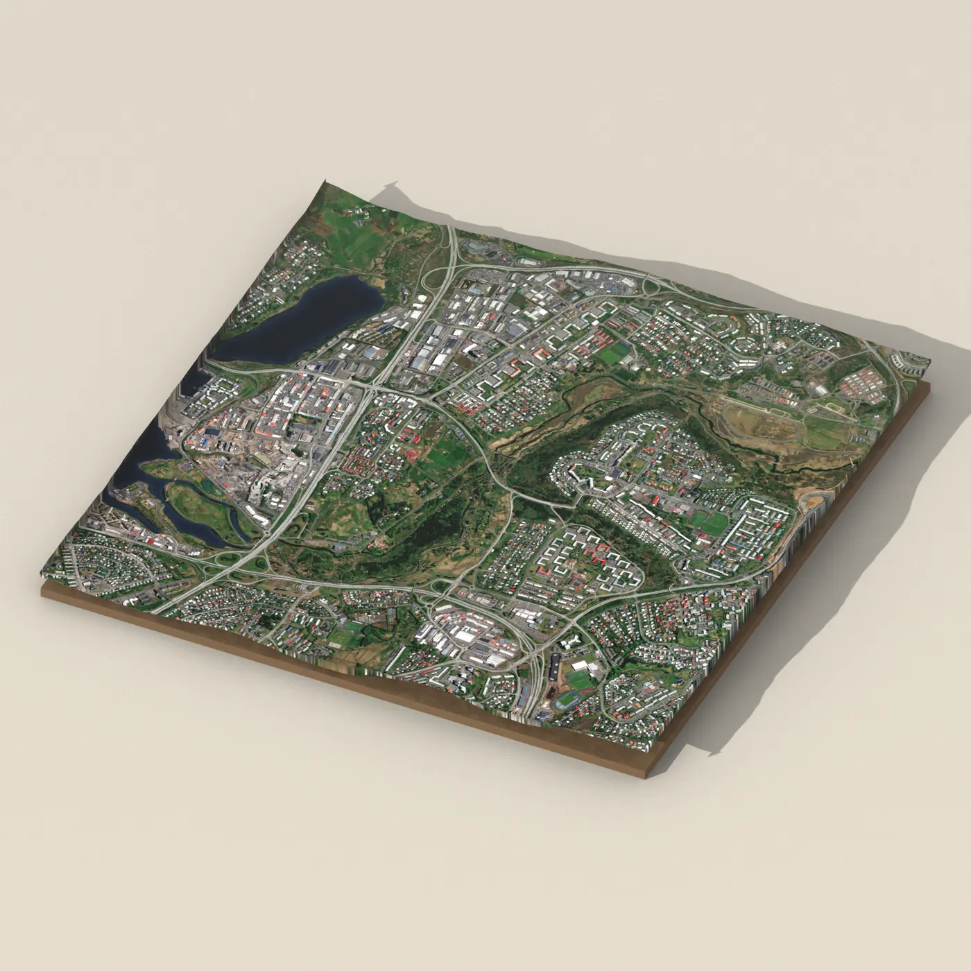 Selfoss 3D terrain render
