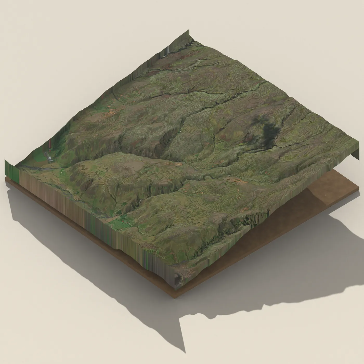 Selfoss 3D terrain render