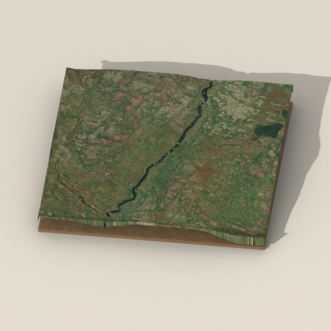 Selfoss 3D terrain render