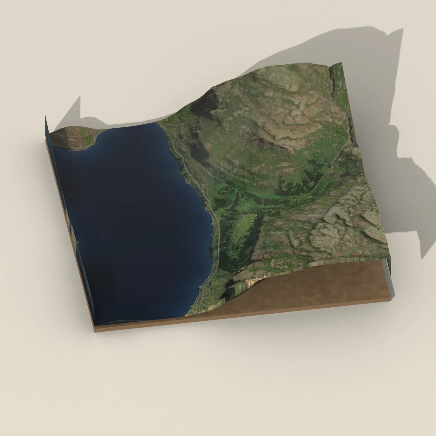 Sjávarfoss 3D terrain render