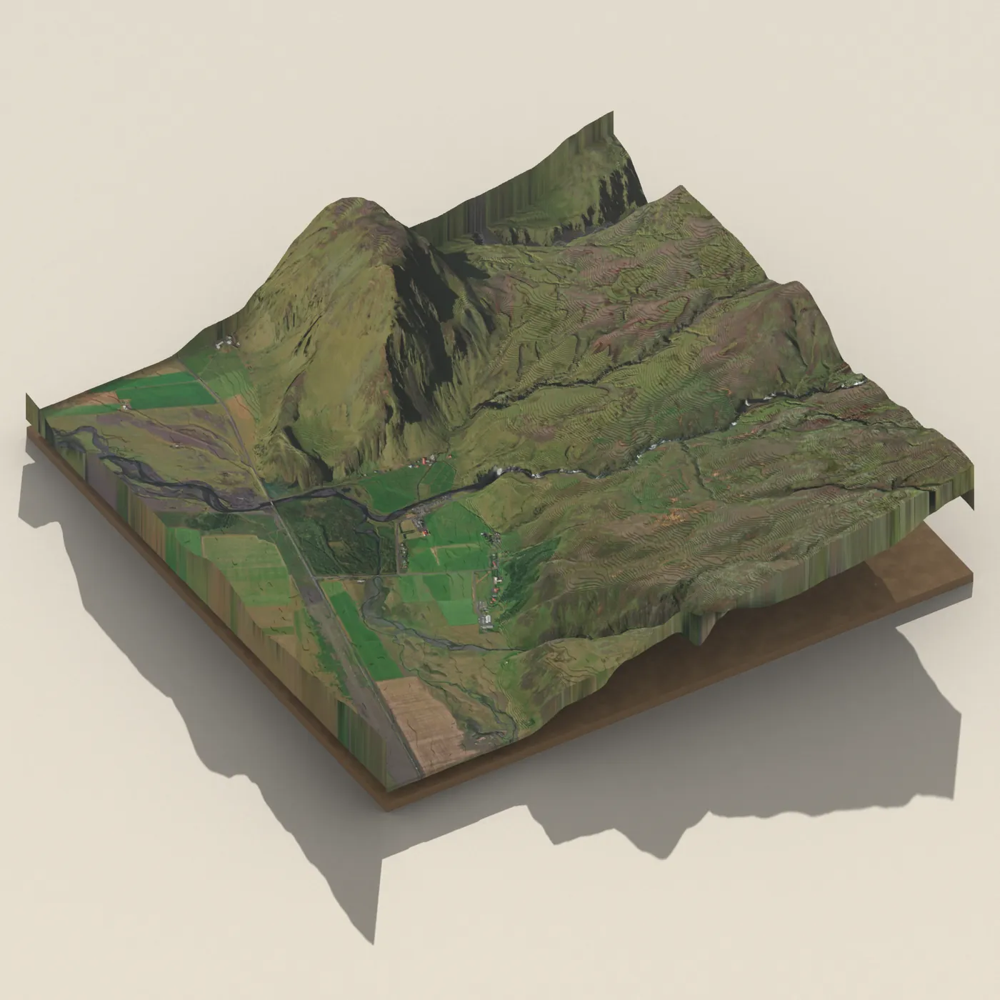 Skógafoss 3D terrain render