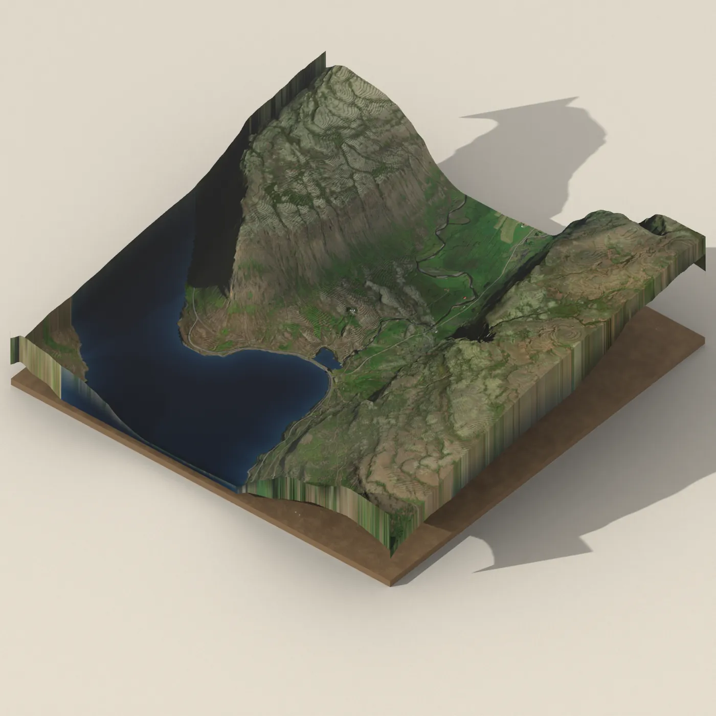 Skorhagafoss 3D terrain render