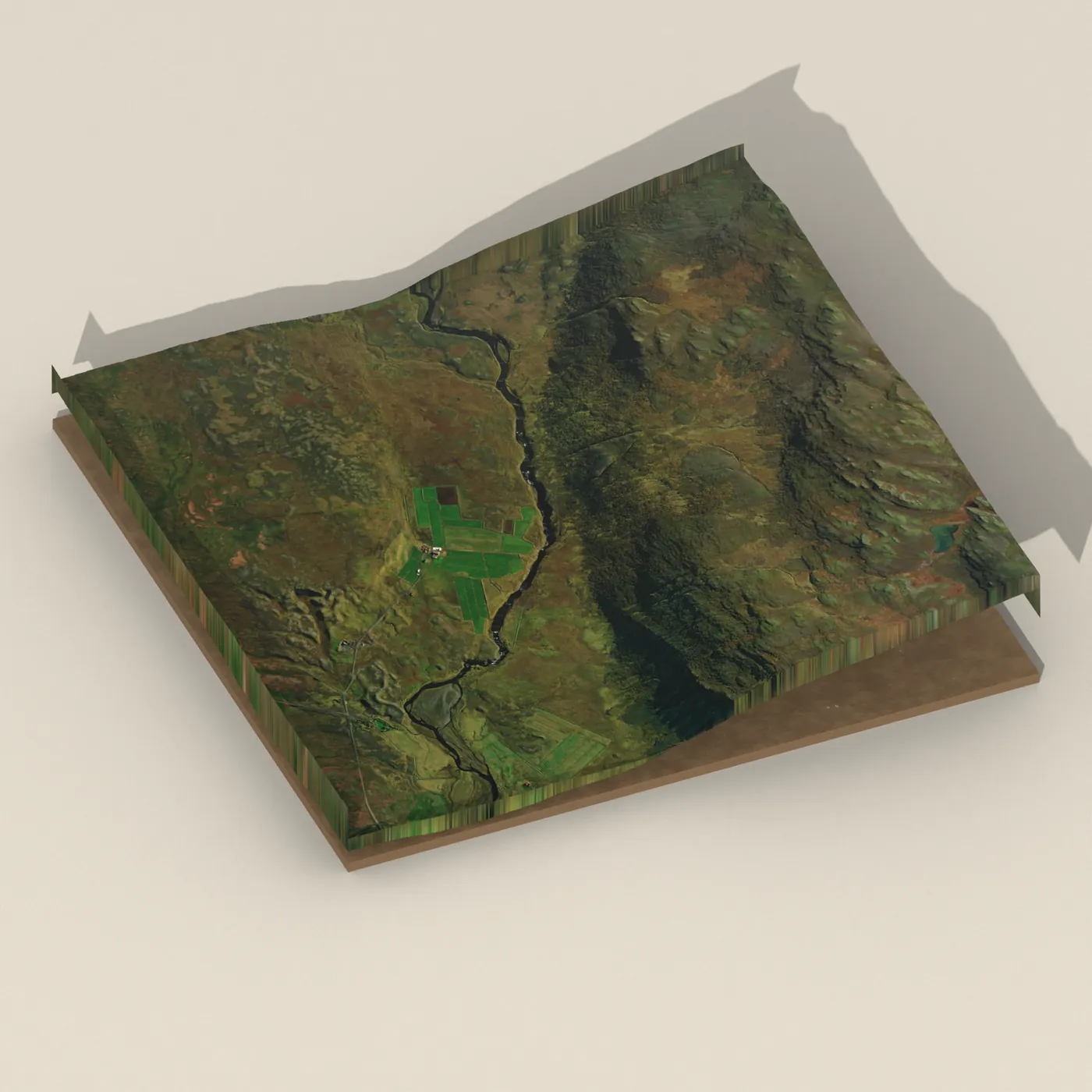 Skuggafoss 3D terrain render