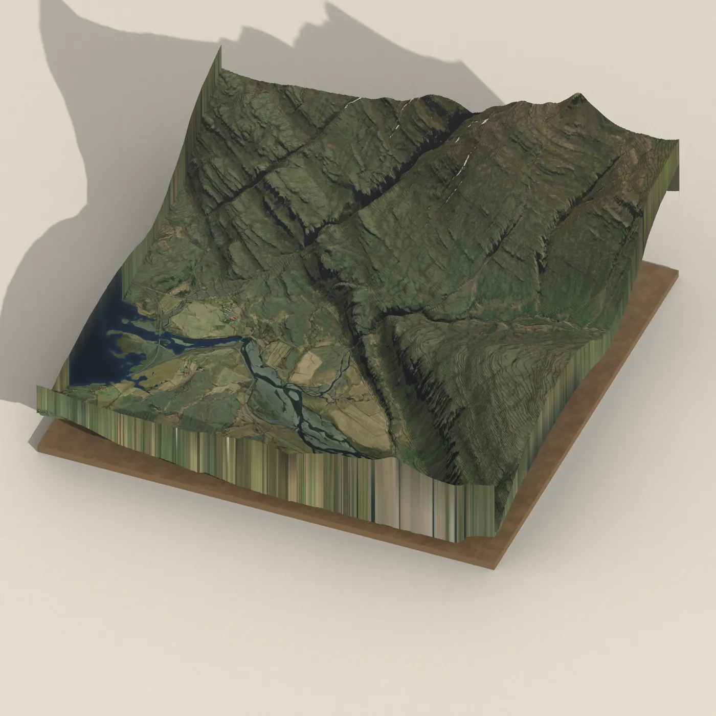 Snædalsfoss 3D terrain render