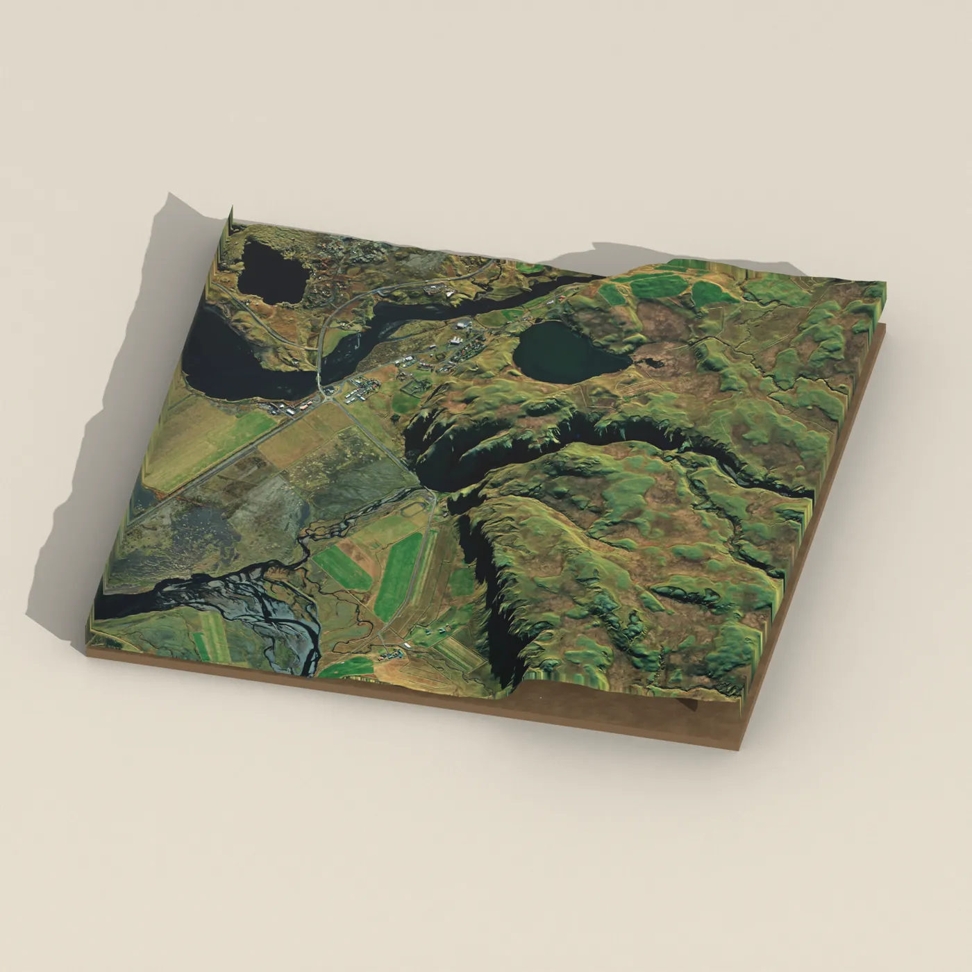 Stjórnarfoss 3D terrain render
