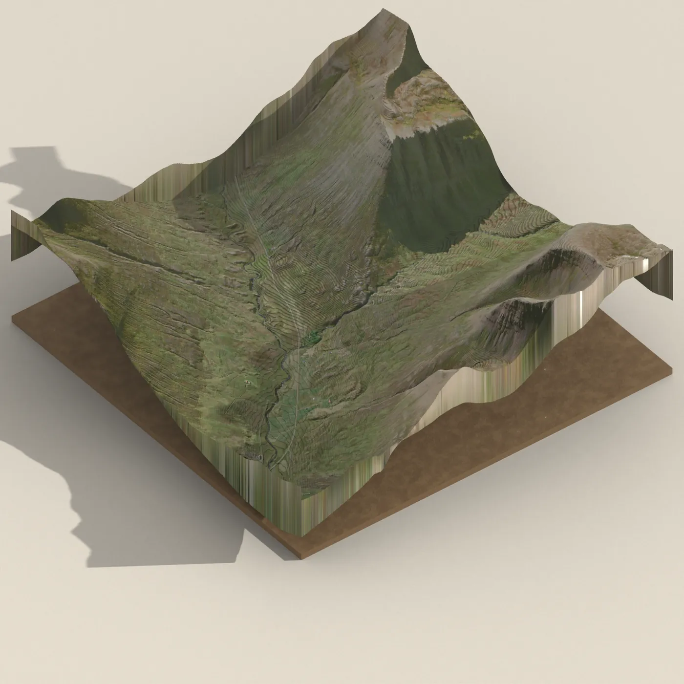 Þverá;waterfull 3D terrain render