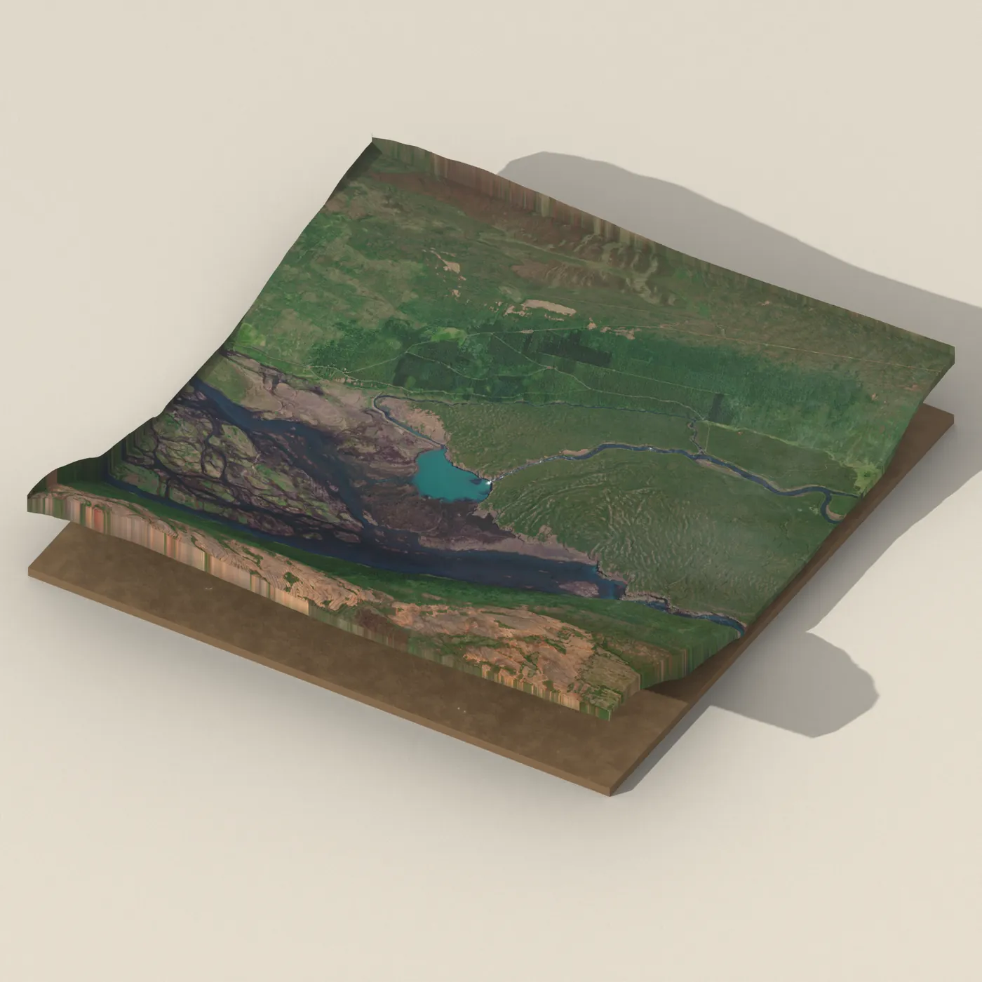 Ullarfoss 3D terrain render