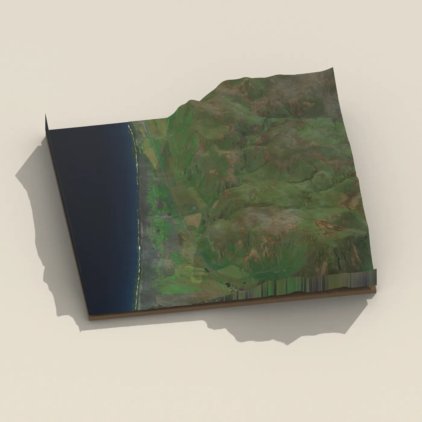 Uxafótafoss 3D terrain render