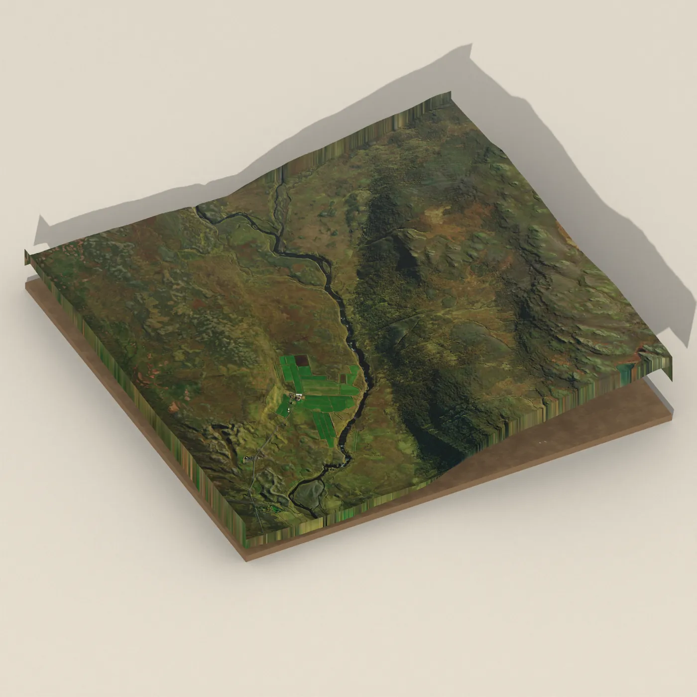 Vegagilsfoss 3D terrain render