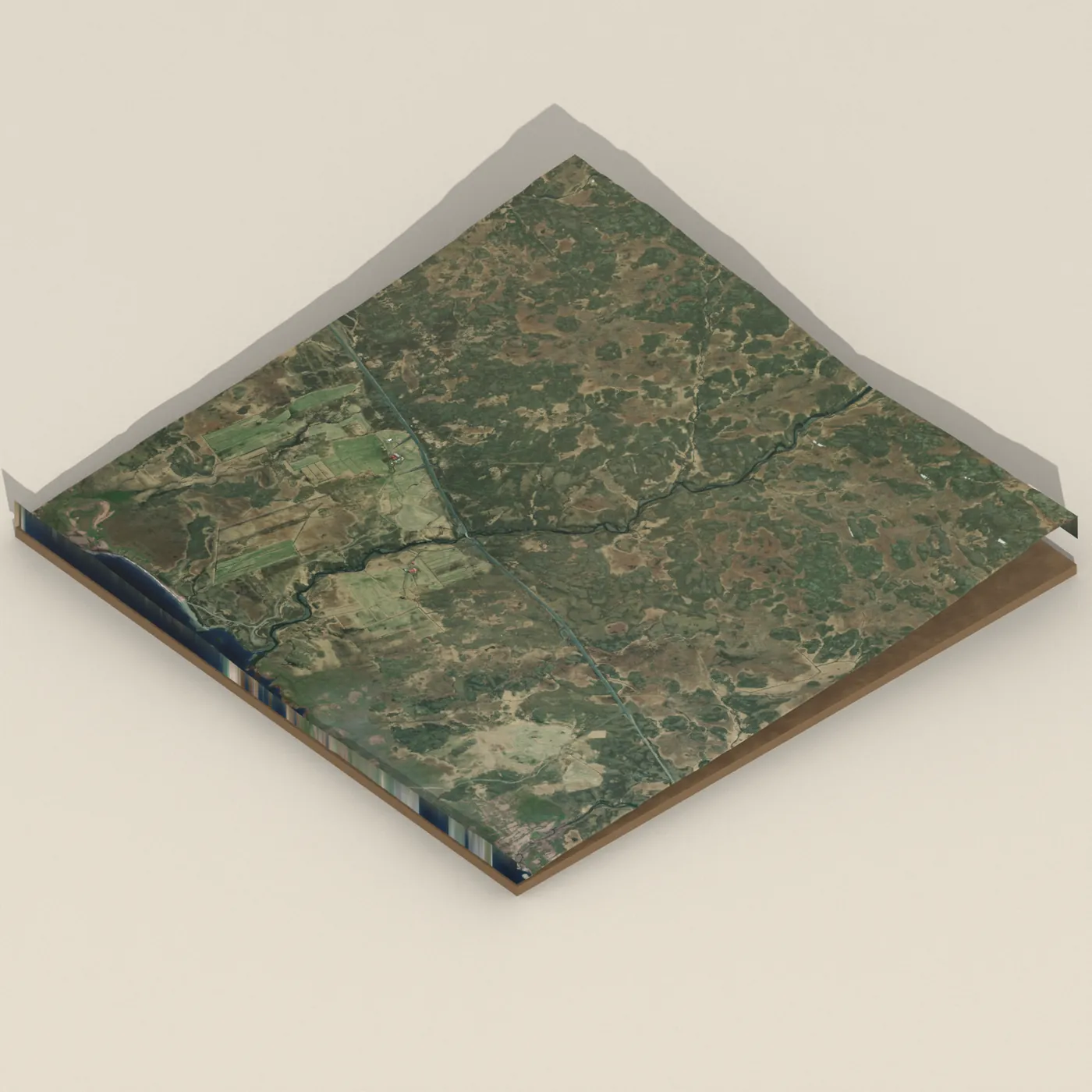 Veiðifoss 3D terrain render