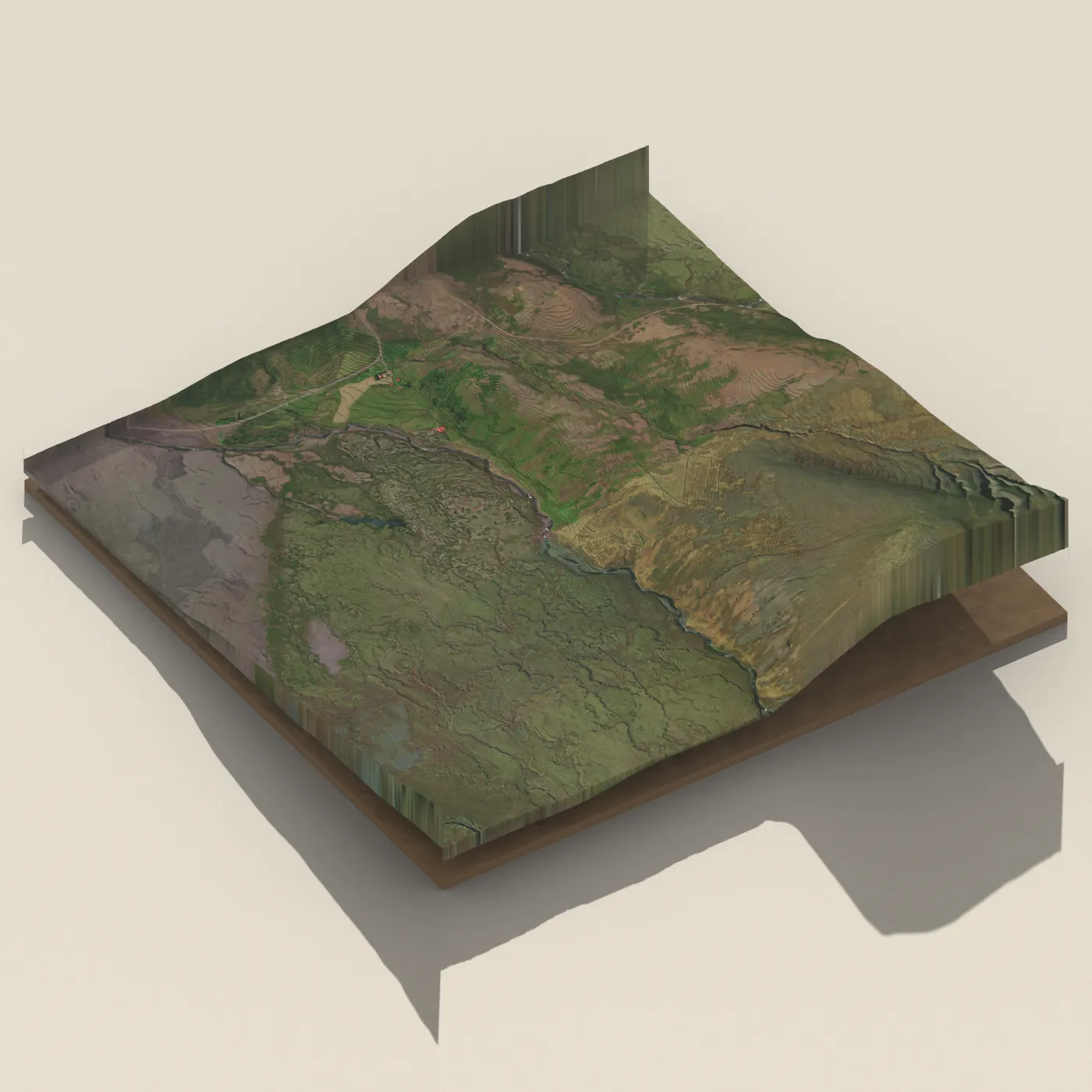 Veitufoss 3D terrain render